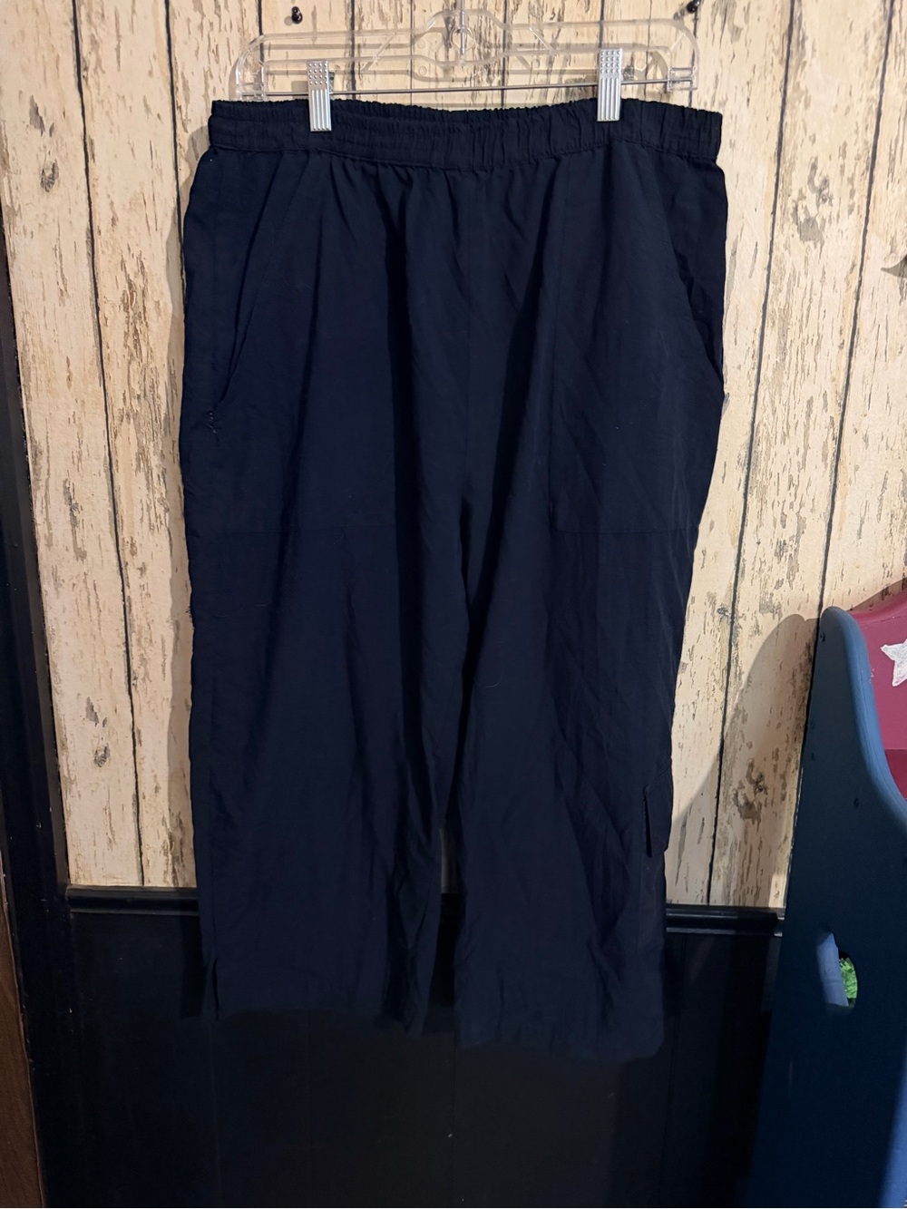 La Femme Navy Elastic-Waist Women's Trousers